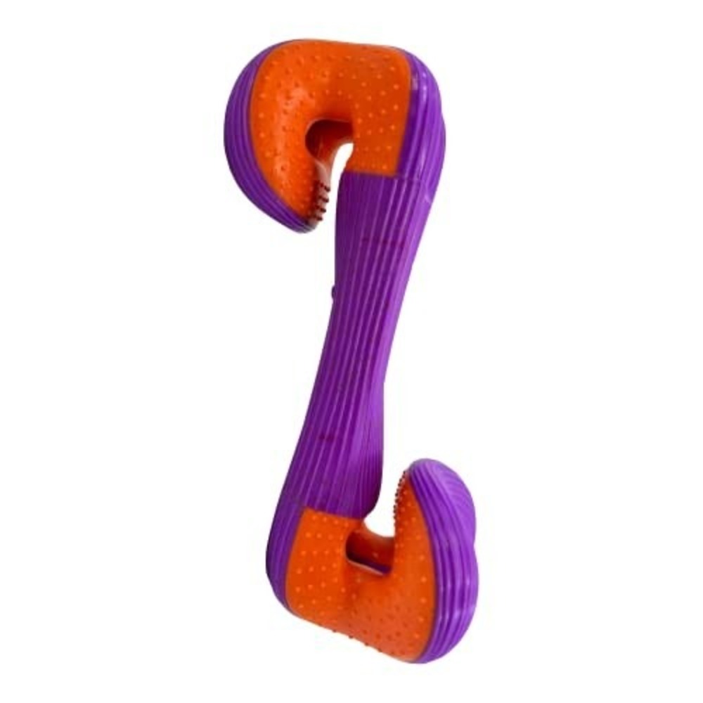 KONG Rerun Whoosh Bone Sm/Md Dog Toy Treat Dispensing Fetch Chew Teal Yellow